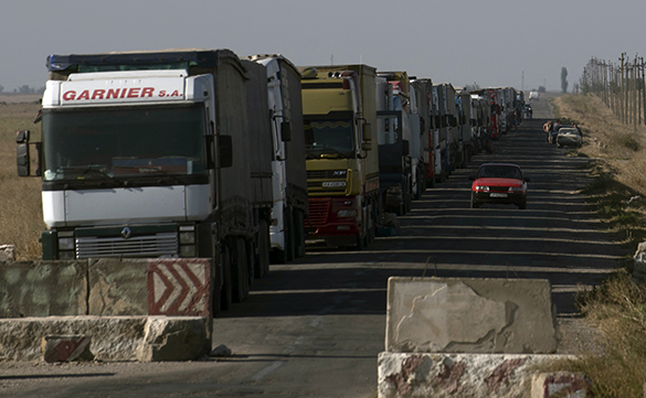 Российские фуры на Украине ждет продолжение блокады