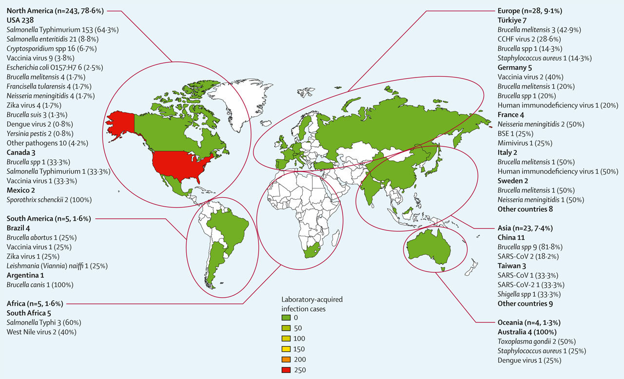 Карта утечек из лабораторий