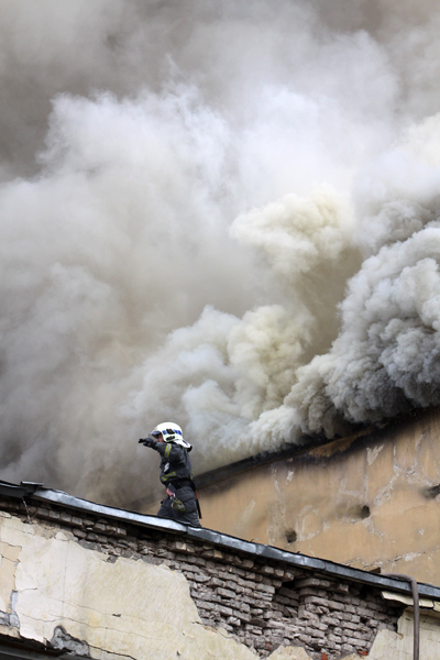 Пожар на территории Военной академии имени Жуковского