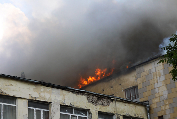 Пожар на территории Военной академии имени Жуковского