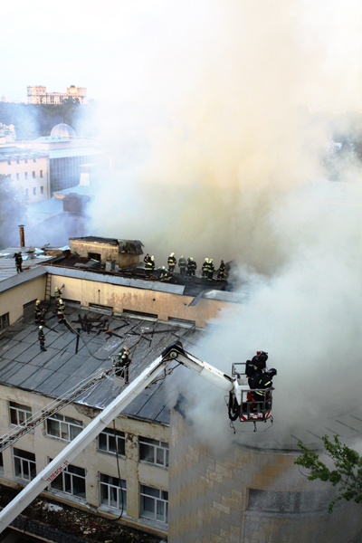 Пожар на территории Военной академии имени Жуковского