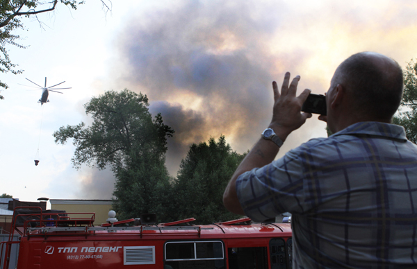 Пожар на территории Военной академии имени Жуковского