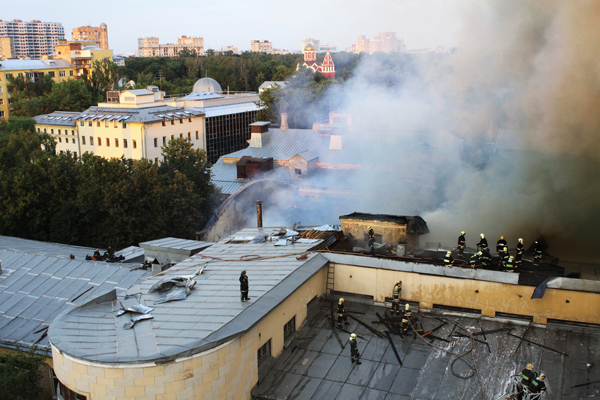Пожар на территории Военной академии имени Жуковского