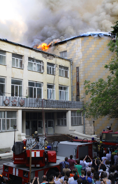 Пожар на территории Военной академии имени Жуковского