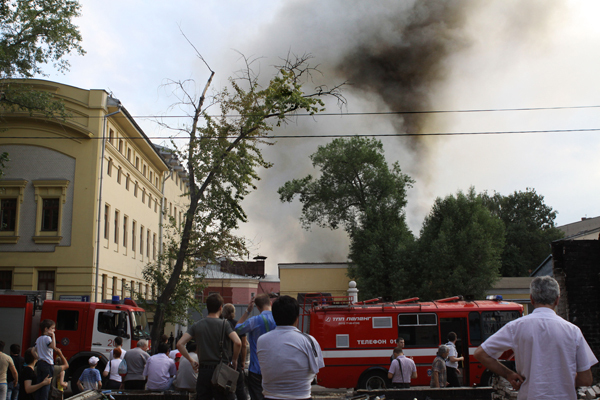 Пожар на территории Военной академии имени Жуковского