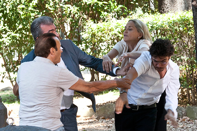 Шэрон Стоун на съемках нового фильма в Риме