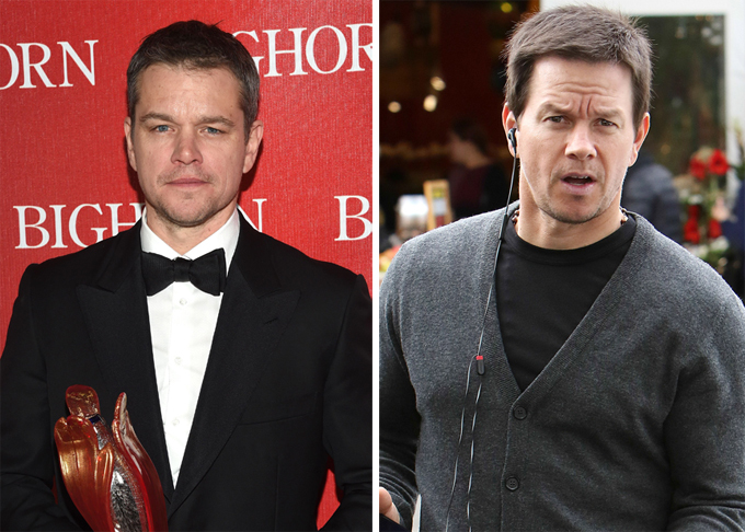 Две звезды: Найдите отличия. Мэтт Деймон и Марк Уолберг