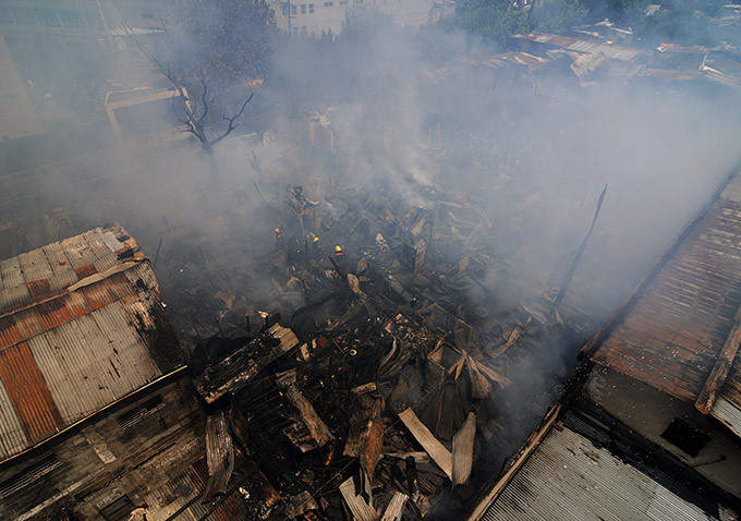 Сильнейший пожар в филиппинских трущобах