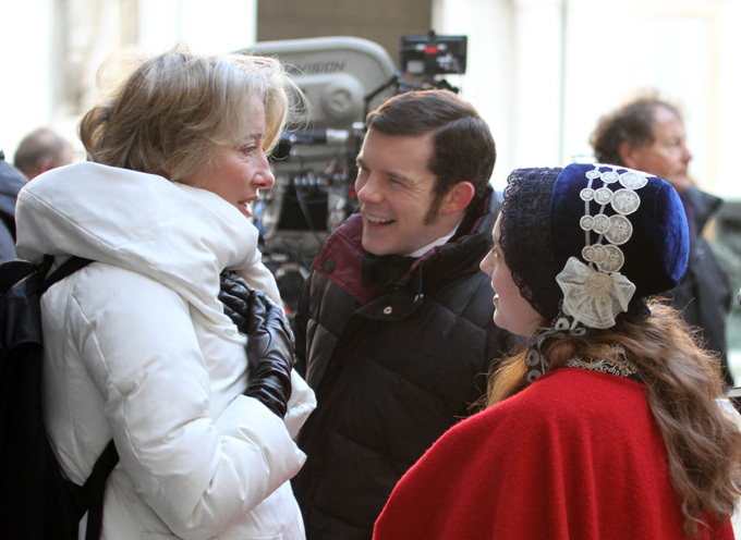 Дакота Фаннинг на съемочной площадке