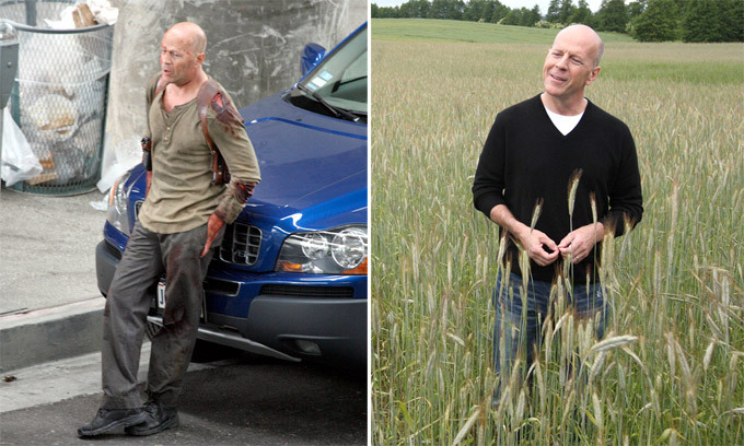 Брюс Уиллис на съемочной площадке и в быту