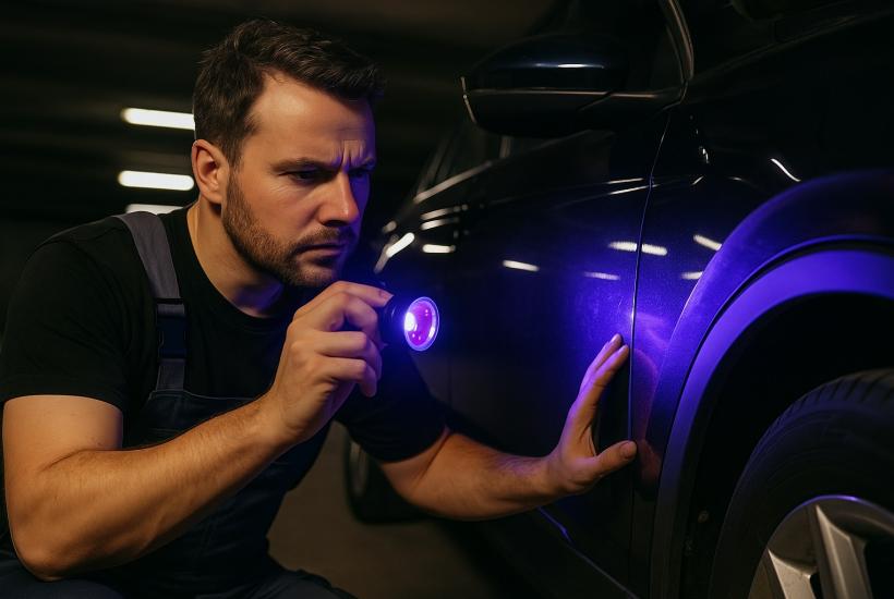 Проверка автомобиля ультрафиолетовым фонариком