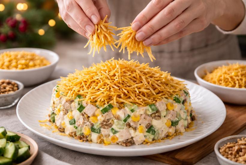 Салата с картофелем пай