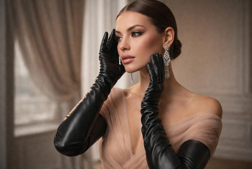 Девушка в перчатках