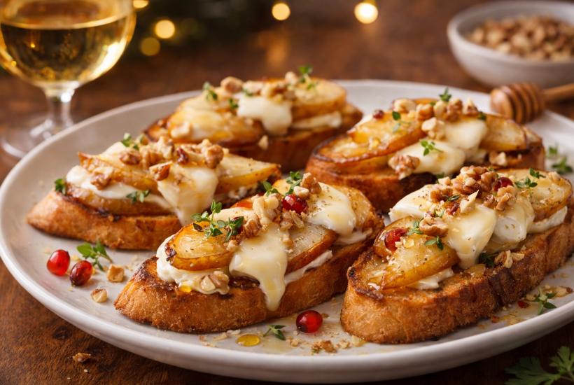 Груши с сыром на тостах