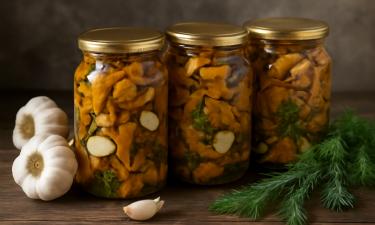 Заготавливаем лисички на зиму в банках с чесноком и укропом