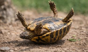 Черепахи не могут перевернуться из-за строения панциря и позвоночника