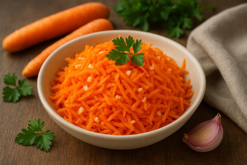 Морковный салат с чесноком