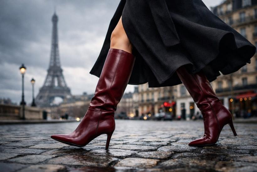 Бордовые сапоги