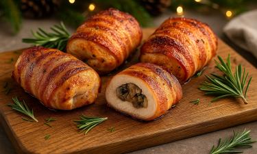 Конвертики из курицы с грибами запекают 30 минут