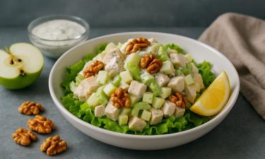 Йогуртовая заправка делает этот салат лёгким по данным Varecha