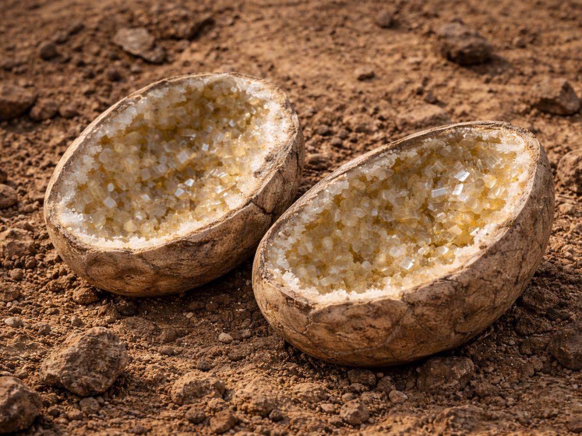 В Китае обнаружили яйцо динозавра с кальцитовым геодом New-Science