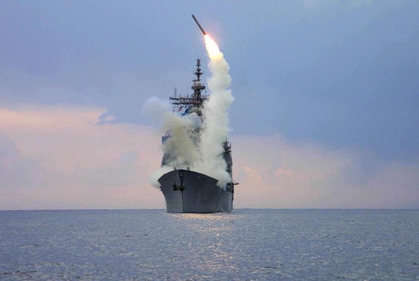 USS Cape St. George (CG 71) fires a tomahawk missile in support of OIF