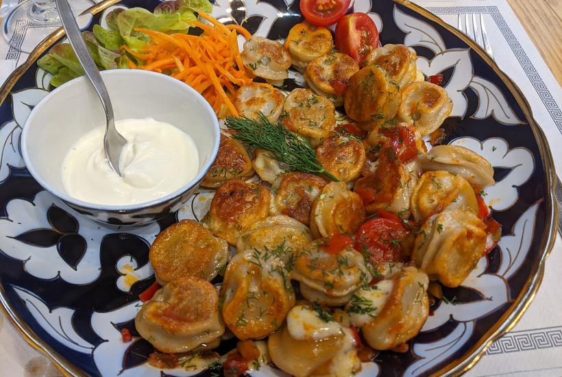 Жареные пельмени