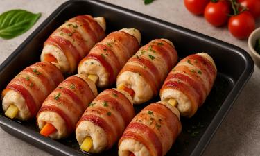 Аэрогриль делает рулетики из бекона более хрустящими по сравнению с духовкой