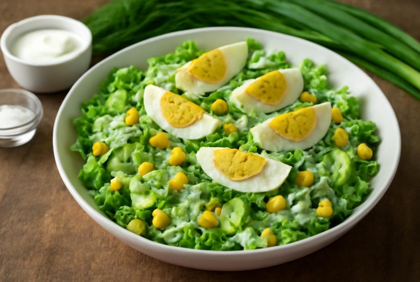 Салат с кукурузой и яйцом