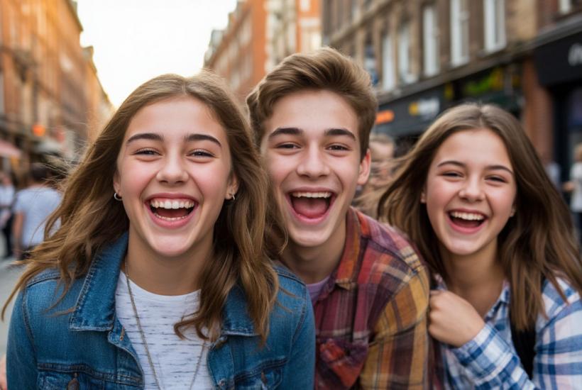 подростки веселые