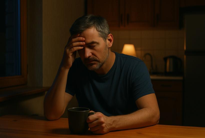 Мужчина ночью на кухне