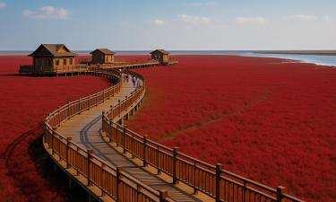 Секрет Красного пляжа: трава, которая осенью превращается в море огня