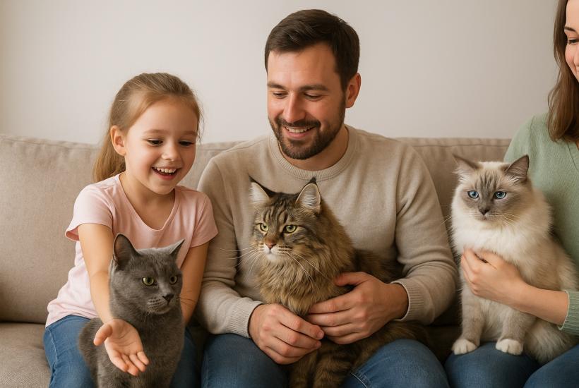 Кошки для семьи с детьми