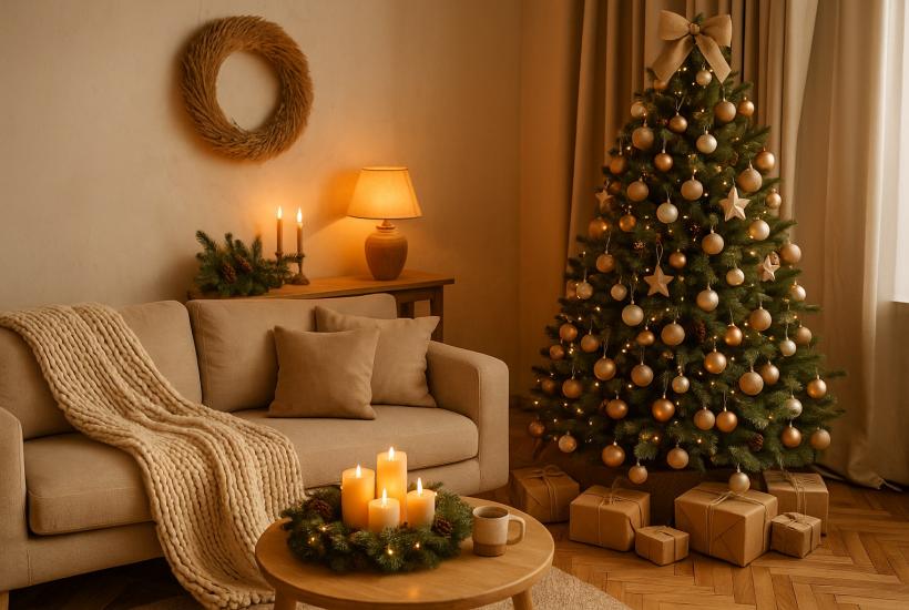 Уютная рождественская гостиная