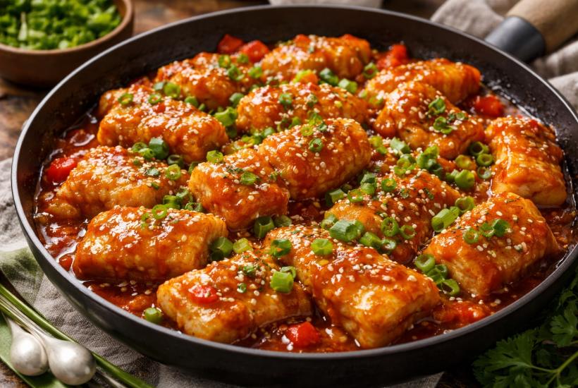 Минтай в кисло-сладком соусе