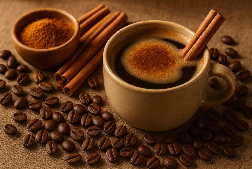 Кофе и корица на столе