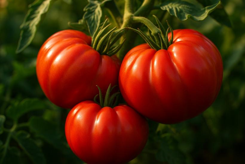 Крупноплодные томаты на грядке