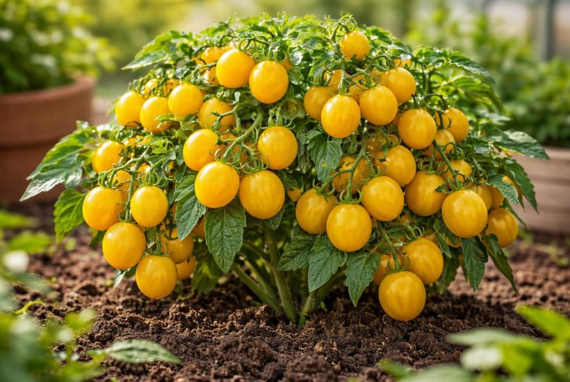 Низкорослый куст томатов