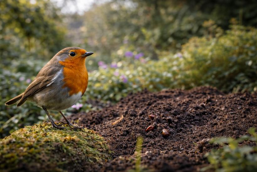 Птица в саду