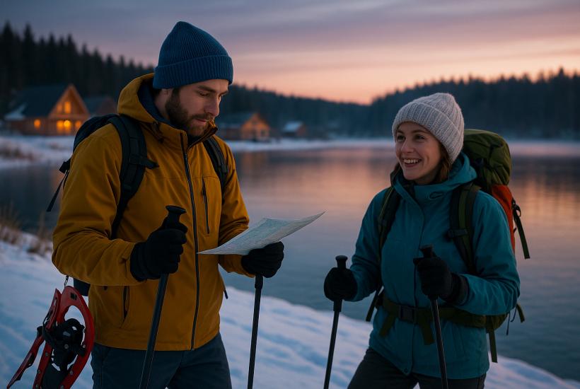 Активный зимний отдых вечером