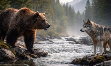 Медведь гризли превосходит волка по массе в 10 раз — Exploring Animals