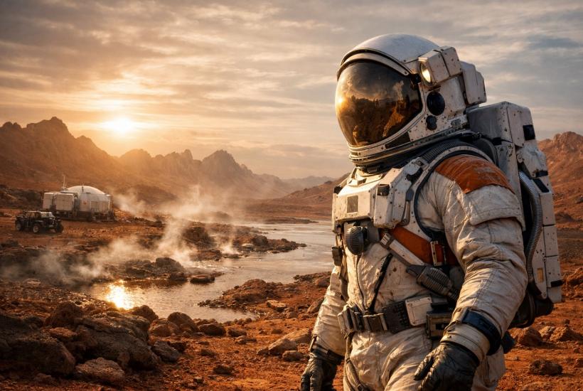 Космонавт на Марсе