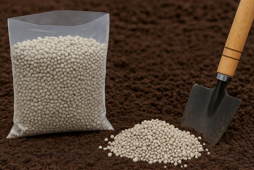 Гранулы суперфосфата в почве