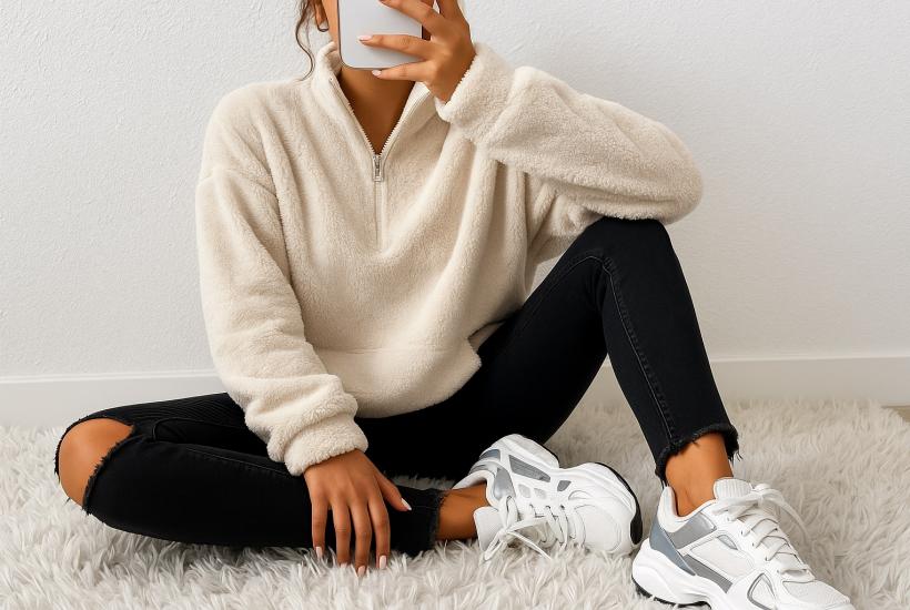 Уютный зимний образ с тёплым флисом
