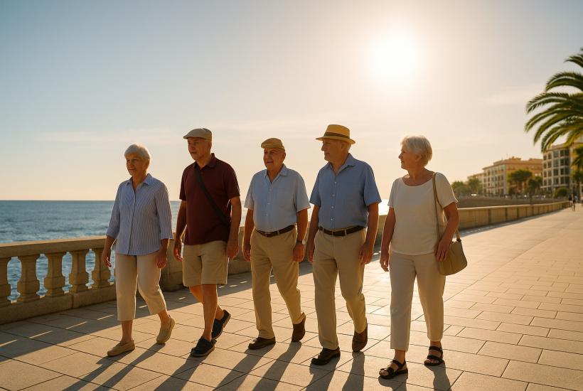 Пожилые люди на набережной