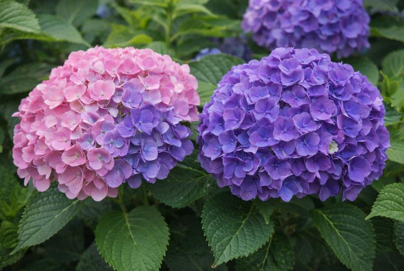 Гортензии в саду