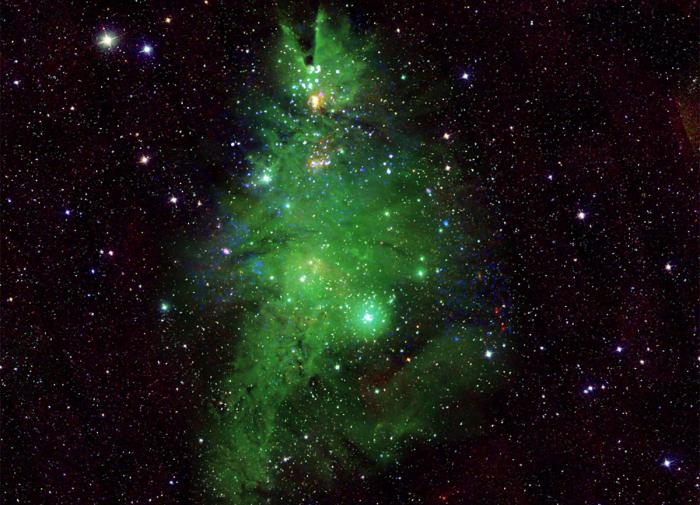 Астрономы нашли в космосе "новогоднюю ёлку"