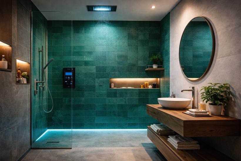 Современная душевая зона