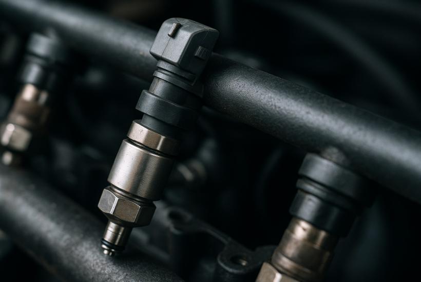 Крупный план топливной форсунки