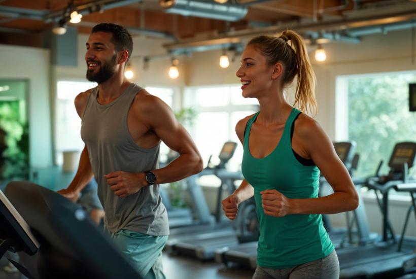 Люди, занимающиеся спортом в тренажерном зале